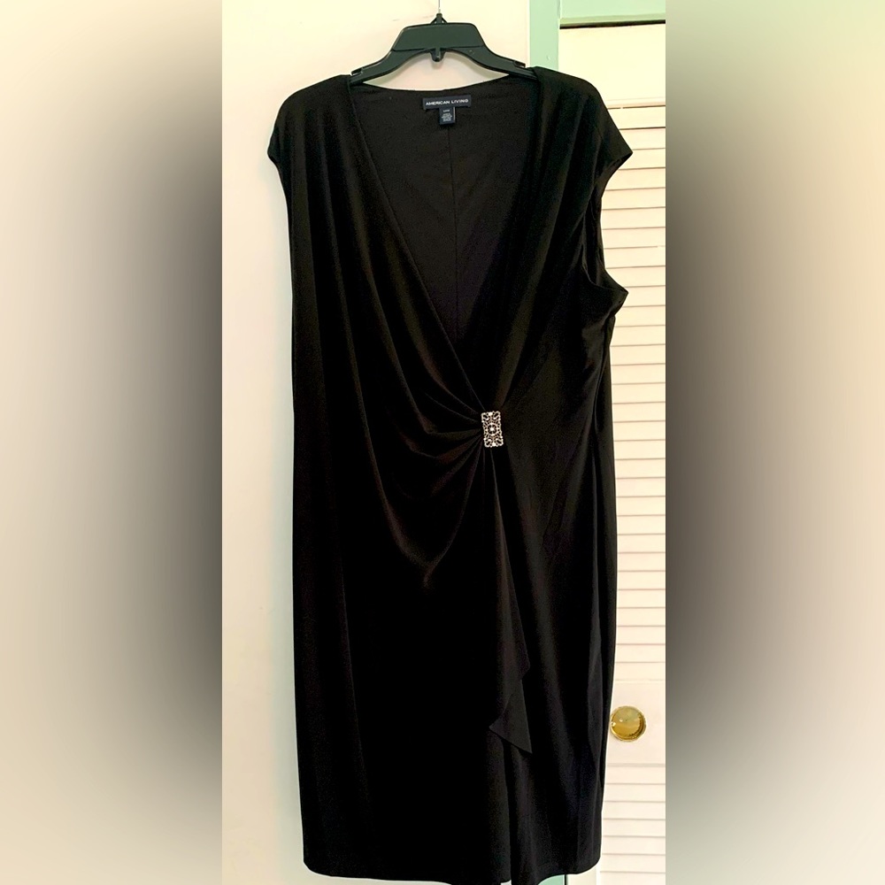 American Living black wrap dress